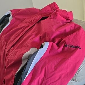 Columbia Vibrant Pink Jacket with Black and White Details